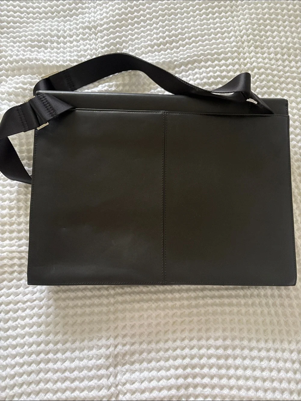 Hartmann Black Leather Messenger Bag